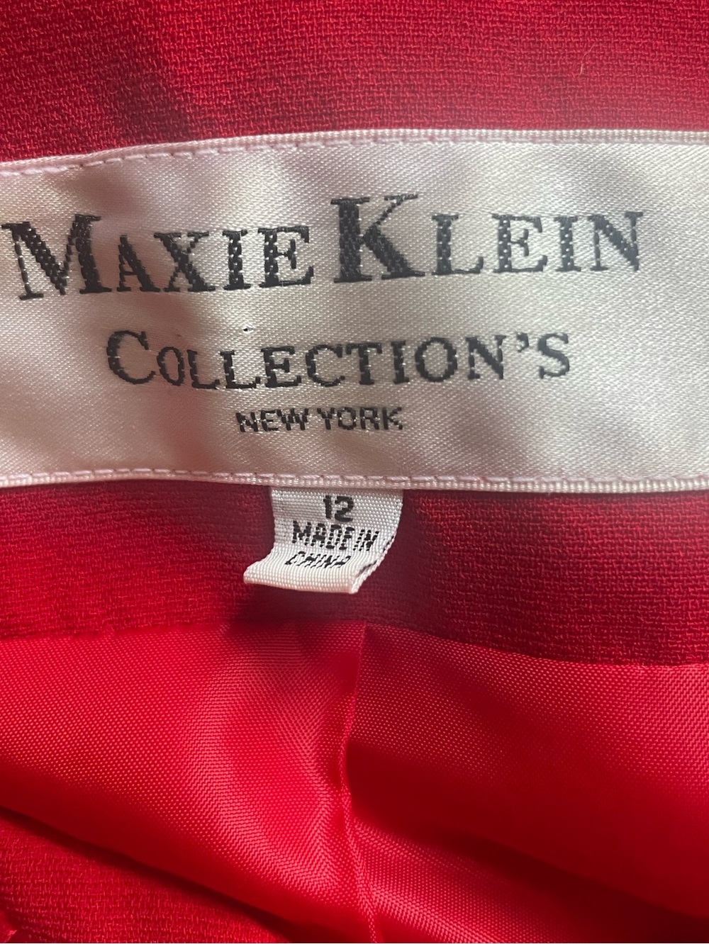 VTG Maxie Klein New York Red Embroidered Women's Lined Beaded Blazer Jacket - Picture 8 of 8